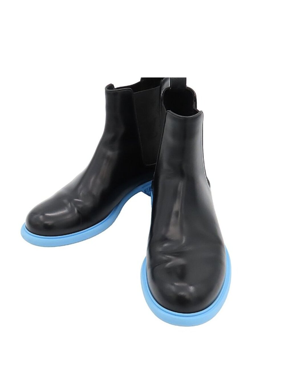 Louis Vuitton Monogram Dimension Line Side Gore Boots Black Sky Blue Leather 7